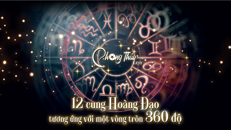 12 cung Hoàng Đạo tương ứng với 1 vòng tròn 360 độ